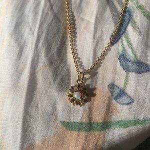 Opal flower necklace